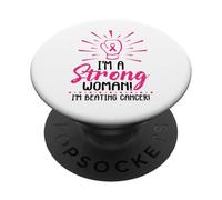 Sono una donna forte Sto battendo la consapevolezza del cancro al seno Rosa PopSockets PopGrip Adesivo