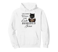 Sono Una Donna Semplice, Mi piacciono i Gatti e Credo in Gesù Felpa con Cappuccio