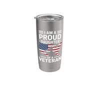 Sono una figlia orgogliosa di un veterano Veterans Day Bicchiere termico in acciaio inox doppia parete