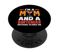 Sono una mamma e un barista Niente mi spaventa PopSockets PopGrip Adesivo