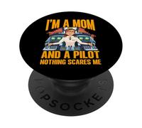 Sono una mamma e un pilota niente mi spaventa Donne PopSockets PopGrip Adesivo