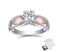 Sono una moglie, anello commemorativo personalizzato con ali circolari for un marito, anello commemorativo personalizzato con ali circolari for un abbraccio dal cielo, anelli con ali d'angelo for donn