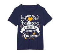 Sono Una pasticcera Ho Sempre Ragione per Una Donna Divertente Maglietta, Donna Plus-Size, Navy, 2X