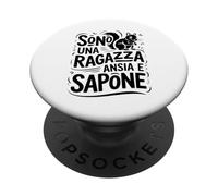 Sono Una Ragazza Ansia e Sapone Ansiosa Scoiattolo PopSockets PopGrip Adesivo