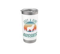 Sono una ragazza che ama gli australiani - Silhouette retrò australiani Bicchiere termico in acciaio inox doppia parete