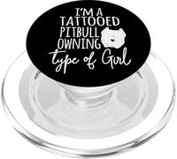 Sono una ragazza che possiede un pitbull tatuato PopSockets PopGrip per MagSafe