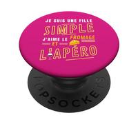 Sono una Ragazza Semplice Amo Il Formaggio e l'Aperitivo Vino PopSockets PopGrip Adesivo