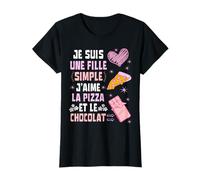 Sono Una Ragazza Semplice Amo La Pizza e Il Cioccolato Maglietta