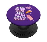 Sono Una Ragazza Semplice Amo La Pizza e il Cioccolato PopSockets PopGrip Adesivo