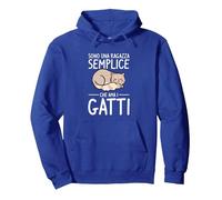 Sono Una Ragazza Semplice Che AMA I Gatti Felpa con Cappuccio, Unisex per Adulti, Blu Reale, L