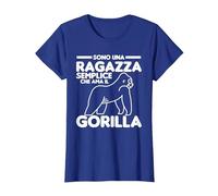 Sono Una Ragazza Semplice Che AMA Il Gorilla Maglietta, Donna, Blu Reale, 3XL