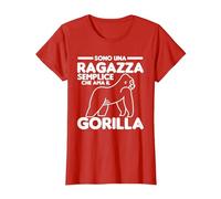 Sono Una Ragazza Semplice Che AMA Il Gorilla Maglietta, Donna, Rosso, S
