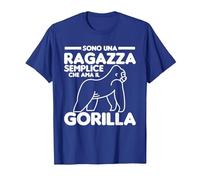 Sono Una Ragazza Semplice Che AMA Il Gorilla Maglietta, Uomo, Blu Reale, XXL