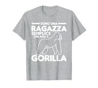Sono Una Ragazza Semplice Che AMA Il Gorilla Maglietta, Uomo, Grigio Melange, 3XL