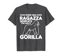 Sono Una Ragazza Semplice Che AMA Il Gorilla Maglietta, Uomo, Grigio Scuro, L