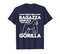 Sono Una Ragazza Semplice Che AMA Il Gorilla Maglietta, Uomo, Navy, 4XL