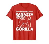 Sono Una Ragazza Semplice Che AMA Il Gorilla Maglietta, Uomo, Rosso, L