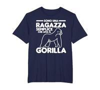 Sono Una Ragazza Semplice Che AMA Il Gorilla Maglietta, Uomo Taglie Grandi, Navy, 3X Tall