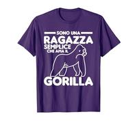 Sono Una Ragazza Semplice Che AMA Il Gorilla Maglietta, Uomo, Viola, L