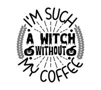 sono una strega senza il mio design di Halloween a base di caffè Adesivi murali in vinile 67.2x75.5cm Non danneggia la superficie della parete Nero