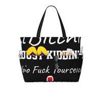 Sono una stronza, sto solo scherzando. Borsa da spiaggia grande GoYourself per donna con cerniera e tasca impermeabile, borsa da palestra leggera e pieghevole per viaggi, spesa, nuoto, sport.