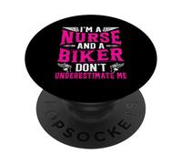 Sono un'infermiera e un motociclista non sottovalutarmi PopSockets PopGrip Adesivo