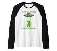 Sono venuti per i più Freddi Dischi Volanti Alieni Capybara Maglia con Maniche Raglan