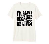 Sono Vivo perché Lui Vive Christian Happy Resurrection Maglietta Premium