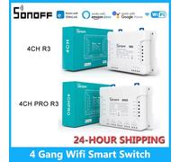 SONOFF 4CH PRO R3 & 4CH R3 Interruttore Intelligente WiFi a 4 Canali con Controllo RF, Auto-blocco, Interblocco, Inching, 3 Modalità di Funzionamento, App EWelink