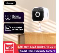 SONOFF Telecamera di sicurezza domestica interna con rilevamento umano AI, telecamera per animali domestici con rilevamento del movimento, baby monitor con audio e video, 1080p, visione notturna,
