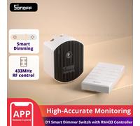 SONOFF D1 WiFi Smart Dimmer Switch Monitoraggio ad alta precisione Regolazione della luce Luminosità per varie occasioni per Alexa Google
