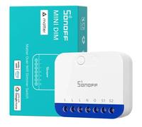 SONOFF Mini DIM WiFi Dimmer Interruttore per LED dimmerabile, trasformatori elettronici, lampade alogene incandescenti, conduttore neutro, misurazione della potenza, opaco compatibile con Alexa