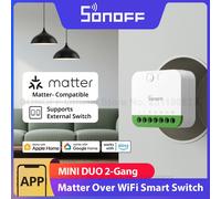 SONOFF MINI DUO 2-Gang Matter Over WiFi Smart Switch MINI-2GS Controllo a doppio carico Modalità relè staccabile Funziona con Alexa Google Home