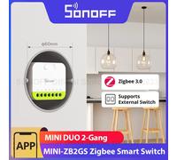 SONOFF MINI DUO Interruttore Intelligente Zigbee a 2 Vie MINI-ZB2GS Piccolo e Sicuro Controllo a Doppio Carico Supporta Interruttore Esterno Richiede Hub Zigbee