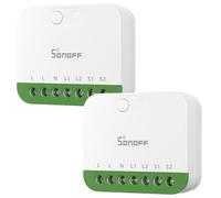 SONOFF MINI DUO, Matter tramite WiFi, interruttore intelligente WiFi a 2 canali, 16A, controllo remoto e automatico, richiede un filo neutro, compatibile con Alexa/Google Assistant, set da 2 pezzi.