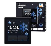 SONOFF NSPanel Pro Gen2 Pannello Smart con Relè - Zigbee Hub 3.0 & Matter Bridge, integrazione con Home Assistant, Termostato, Allarme,Doppia Banda 2.4/5 GHz,compatibile con Alexa, Google, Apple（nero）