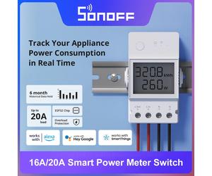 SONOFF POW Elite Power Meter 16A/20A Smart Switch ESP32 Chip LCD Screen protezione da sovraccarico tramite eWeLink Alexa Google Home