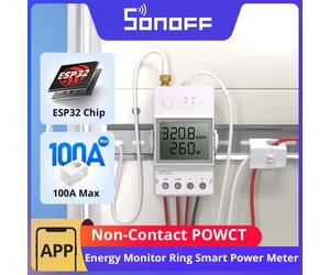 SONOFF POWCT Anello Misuratore di potenza intelligente Chip ESP32 Senza contatto CT 100A Controllo contatti del monitor di energia Funziona con Alexa IFTTT