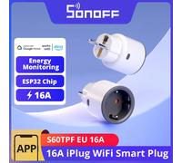 SONOFF S60TPF Presa Smart 16A 2.4G WIFI Intelligente Smart Plug with Timer, Power Statistics, Overload Protection, Voice Control, Compatible with Alexa, Google Home