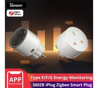 SONOFF S60ZBTPF Presa Intelligente Zigbee - Controllo Remoto, Monitoraggio Energetico, Timer, Protezione Sovraccarico, Ripetitore, eWeLink Compatibile