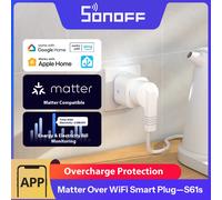 SONOFF S61s Presa Intelligente 16A/3840W - Presa Smart WiFi con Controllo da Remoto e Vocale, Presa Smart Timer, Monitoraggio Energetico - Compatibile con Alexa, Google, Homekit, SmartThings & Matter