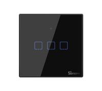 Sonoff T3EU3C-TX Smart Muro Switch, 3-Kanal Wand-Schaltaktor, Nero