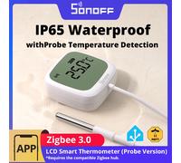 SONOFF SNZB-02LD Zigbee3.0 Termometro intelligente LCD con sonda IP65 Impermeabile per frigorifero Piscina Serbatoio di pesce Cantina di vino tramite ZBBridge-P