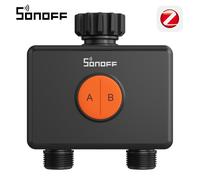 Sonoff Swv-Zf2E Timer per Irrigazione da Giardino Hydro Duo, Valvola d'Acqua Intelligente Zigbee, Doppio Canale Indipendente, Misuratore di Flusso, Ingresso in Ottone, Programmazione