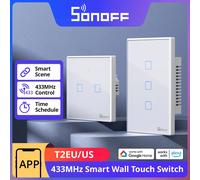 SONOFF T2 EU/US Smart Switch da parete 433 Mhz RF Telecomando Wi-Fi Touch Scena intelligente tramite APP eWeLink Funziona con Alexa Google Home
