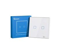 SONOFF T2EU1C-RF Pulsante 86 Tipo Pannello a parete Telecomando RF wireless 433 MHz appiccicoso, Controllo a due vie,nessun cablaggio richiesto, batteria necessaria (non inclusa), 2 gruppo