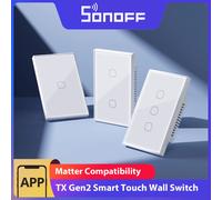 SONOFF TX Gen2 US Smart Touch Interruttore a parete T6 120 Matter Relè di staccare Localizzatore di interruttori notturni regolabili Compatibile con l'ecosistema Apple
