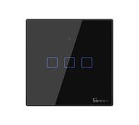 Sonoff T3EU3C-TX Smart Muro Switch, 3-Kanal Wand-Schaltaktor, Nero