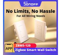 SONOFF ZBM5-120 Zigbee Smart Wall Switch Controllo vocale tramite l'app eWeLink Alexa Google No Relè a filo neutro Staccare la scena intelligente