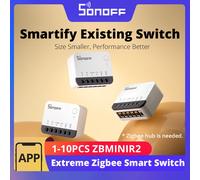 SONOFF ZBMINIR2 Interruttore Intelligente Zigbee con Modalità Relè Staccabile, Controllo Interruttore Esterno, Compatibile con EWeLink, Richiede Gateway Zigbee 1-4 Pezzi